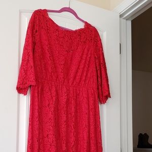 Lane Bryant Red lace dress
